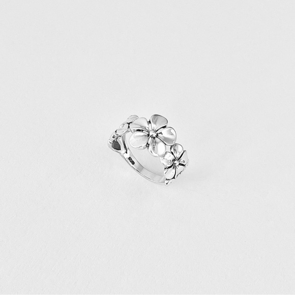 🌺TOP SELLER 🌺Silver 3 Plumeria Flower Ring with Leaves, Hawaii Jewelry Rings - Picture 13 of 16